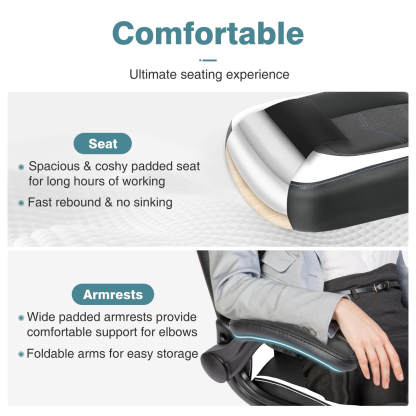 PU Leather Ergonomic Gaming Chair with Flip-up Armrests and Lumbar Support--Bedroom,Bedroom Chair,Home Office,Home Office Chair,Office,Office chair,Office Chair1