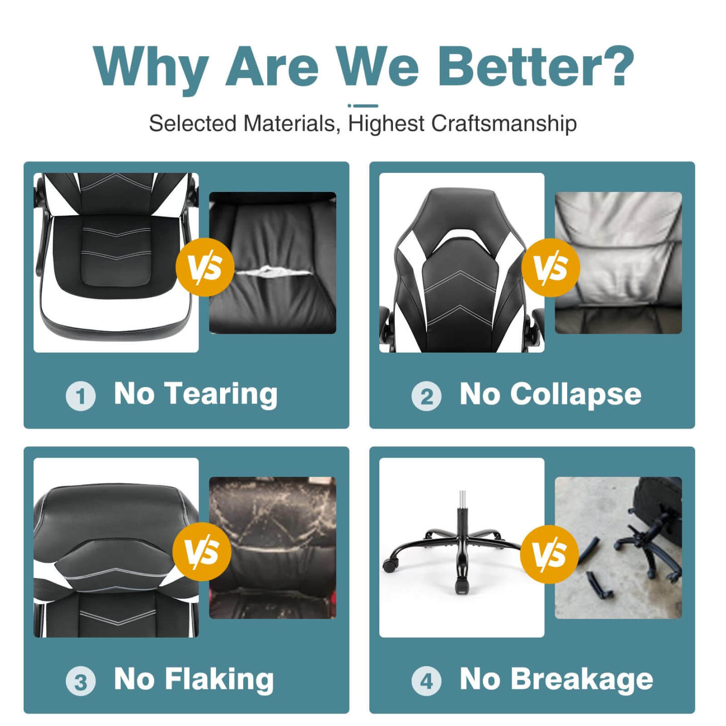 PU Leather Ergonomic Gaming Chair with Flip-up Armrests and Lumbar Support--Bedroom,Bedroom Chair,Home Office,Home Office Chair,Office,Office chair,Office Chair1