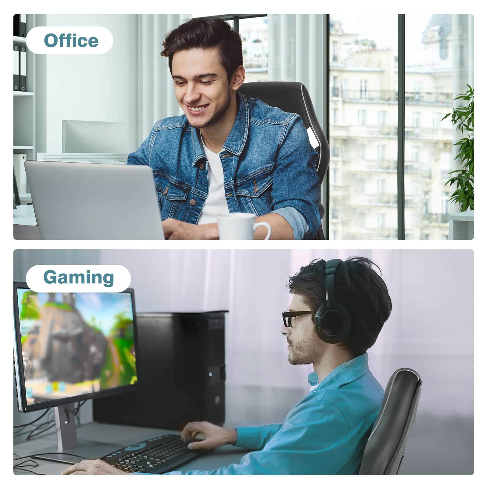 PU Leather Ergonomic Gaming Chair with Flip-up Armrests and Lumbar Support--Bedroom,Bedroom Chair,Home Office,Home Office Chair,Office,Office chair,Office Chair1