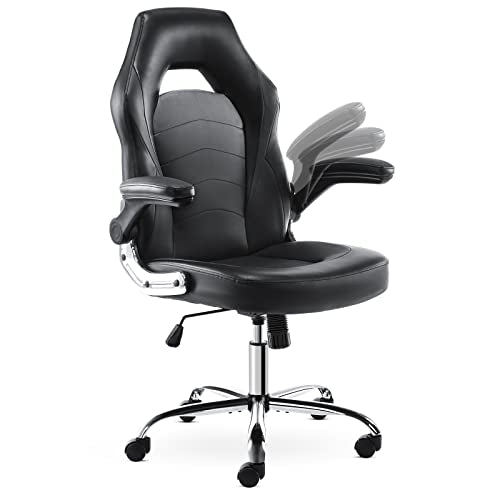 PU Leather Ergonomic Gaming Chair with Flip-up Armrests and Lumbar Support--Bedroom,Bedroom Chair,Home Office,Home Office Chair,Office,Office chair,Office Chair1