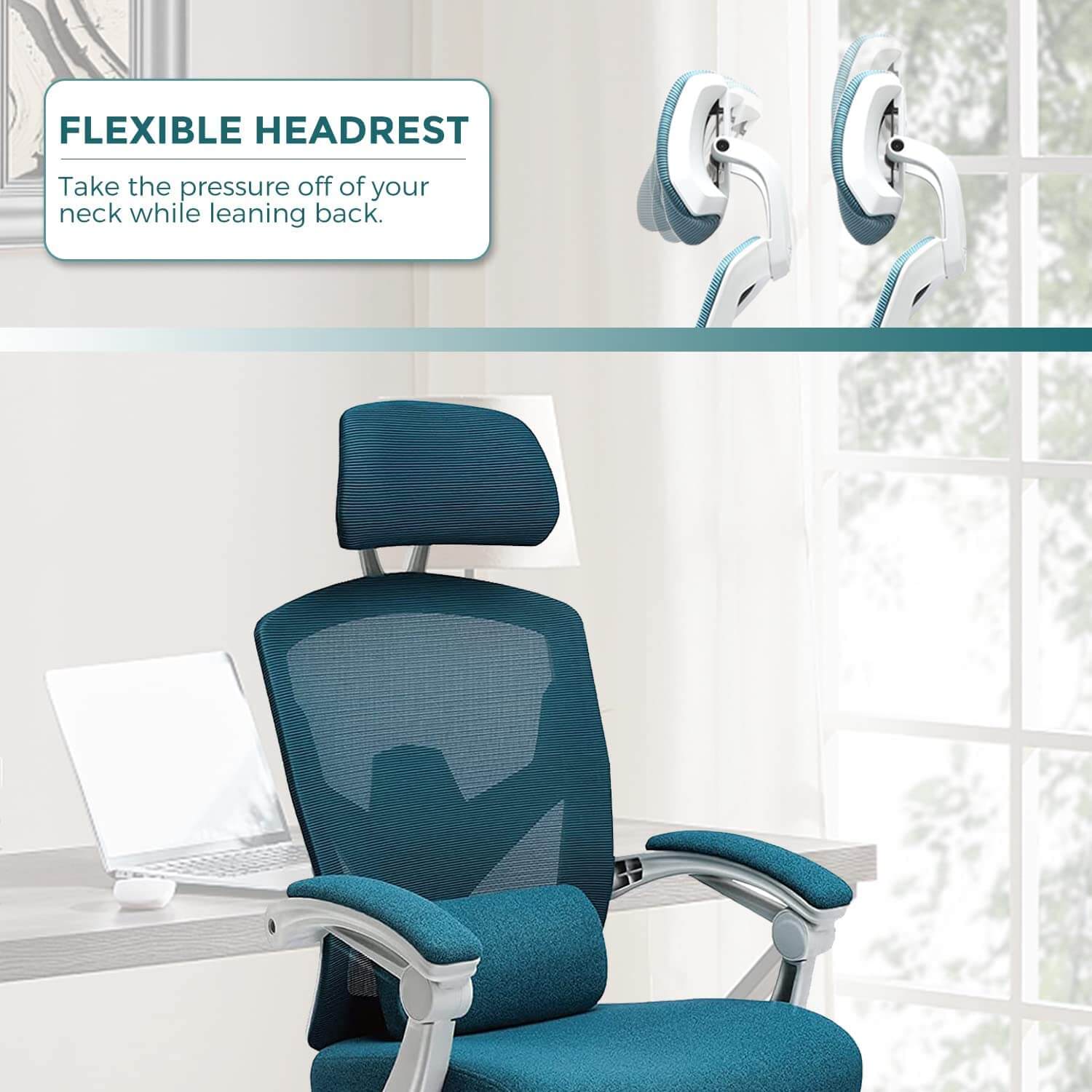 Retractable Footrest Ergonomic Swivel Office Chair with Lumbar Support Pillow and Padded Armrests--Bedroom,Bedroom Chair,Home Office,Home Office Chair,Office,Office chair,Office Chair1