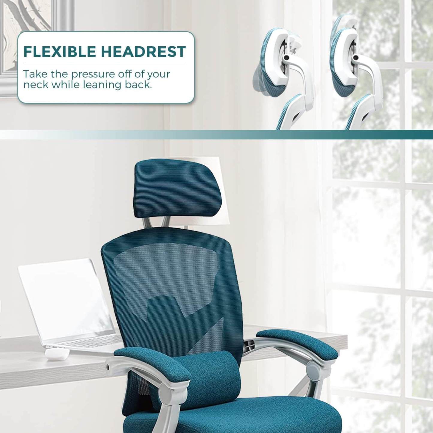 Retractable Footrest Ergonomic Swivel Office Chair with Lumbar Support Pillow and Padded Armrests--Bedroom,Bedroom Chair,Home Office,Home Office Chair,Office,Office chair,Office Chair1