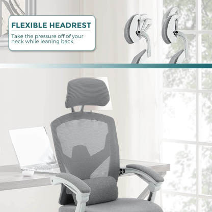 Retractable Footrest Ergonomic Swivel Office Chair with Lumbar Support Pillow and Padded Armrests--Bedroom,Bedroom Chair,Home Office,Home Office Chair,Office,Office chair,Office Chair1