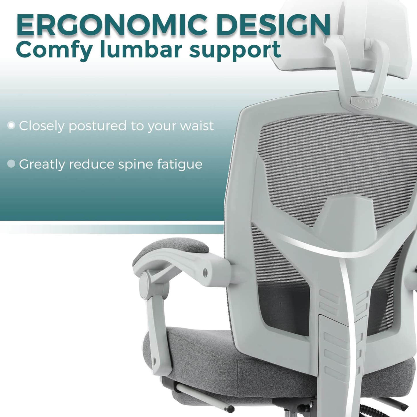Retractable Footrest Ergonomic Swivel Office Chair with Lumbar Support Pillow and Padded Armrests--Bedroom,Bedroom Chair,Home Office,Home Office Chair,Office,Office chair,Office Chair1
