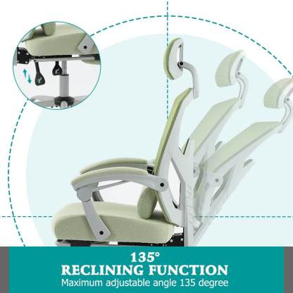 Retractable Footrest Ergonomic Swivel Office Chair with Lumbar Support Pillow and Padded Armrests--Bedroom,Bedroom Chair,Home Office,Home Office Chair,Office,Office chair,Office Chair1