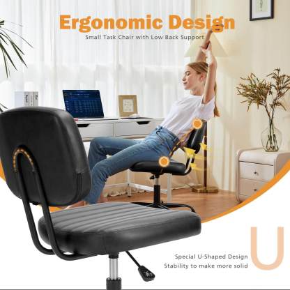 Adjustable Height 360° Rolling Swivel Computer Task Chair without Arm--Home Office,Home Office Chair,Living Room,Living Room Chair,Office,Office chair,Office Chair1
