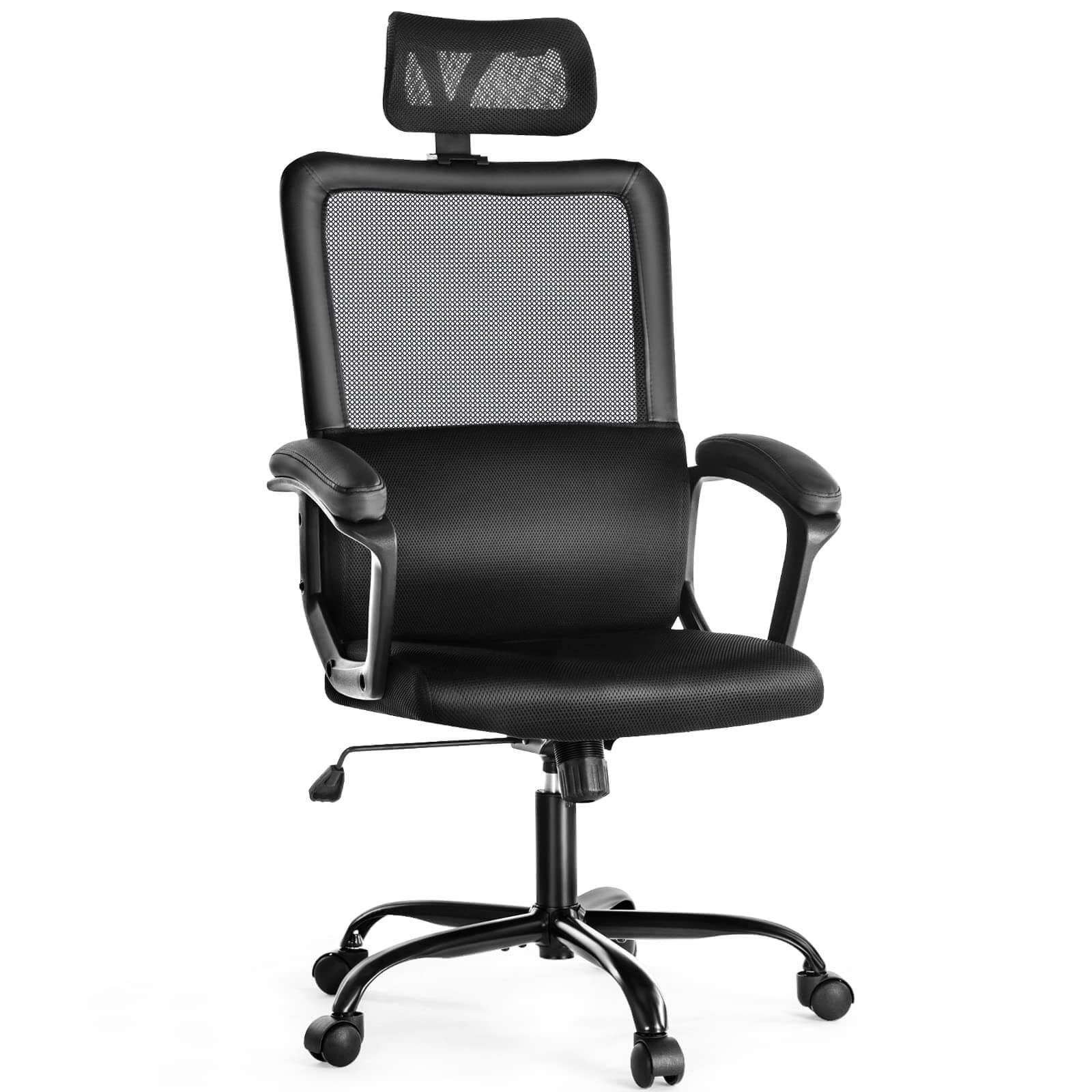 High Back Ergonomic Swivel Office Chair with Adjustable Headrest and Lumbar Support--Bedroom,Bedroom Chair,Home Office,Home Office Chair,Office,Office chair,Office Chair1