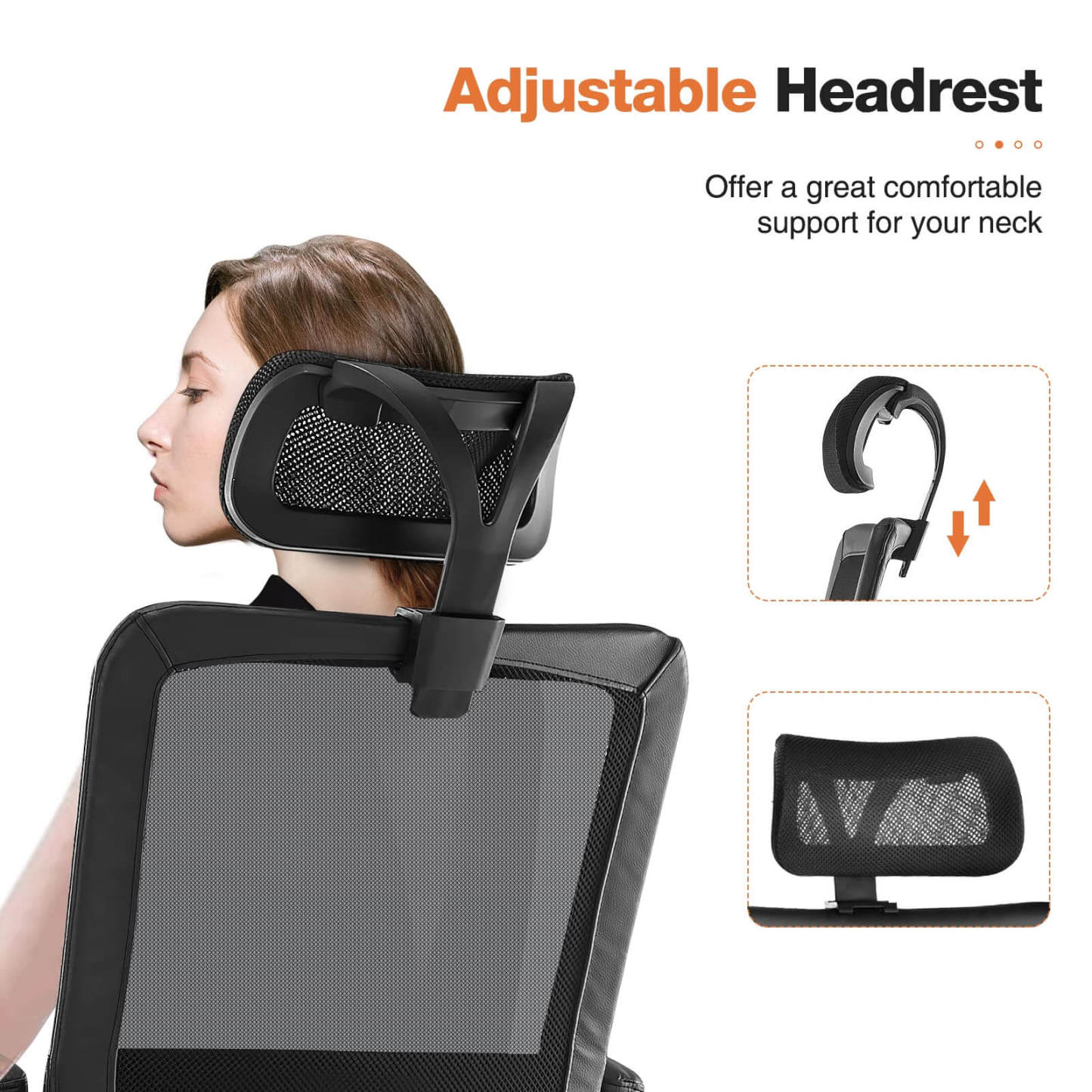 High Back Ergonomic Swivel Office Chair with Adjustable Headrest and Lumbar Support--Bedroom,Bedroom Chair,Home Office,Home Office Chair,Office,Office chair,Office Chair1