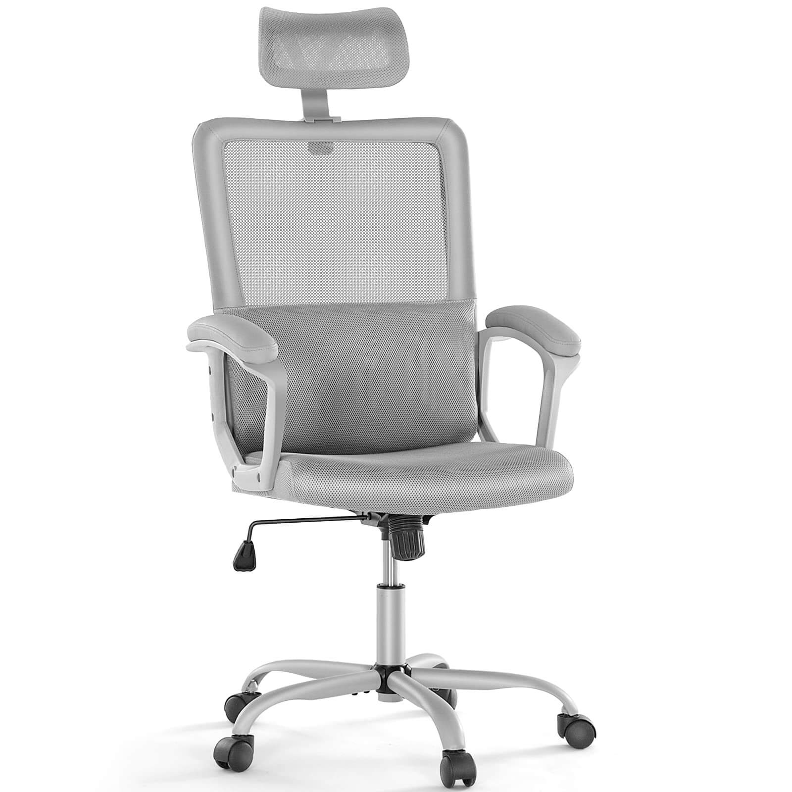 High Back Ergonomic Swivel Office Chair with Adjustable Headrest and Lumbar Support--Bedroom,Bedroom Chair,Home Office,Home Office Chair,Office,Office chair,Office Chair1
