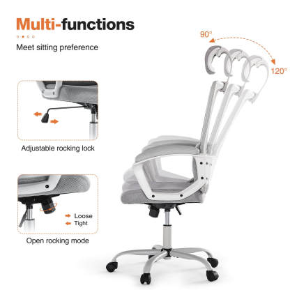 High Back Ergonomic Swivel Office Chair with Adjustable Headrest and Lumbar Support--Bedroom,Bedroom Chair,Home Office,Home Office Chair,Office,Office chair,Office Chair1