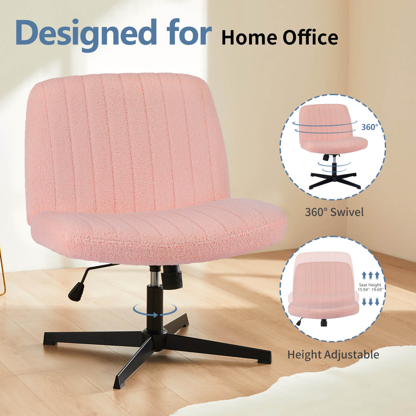 SWEETCRISPY Cross-Legged Chair,No Wheels Armless Swivel Home Office Chair--Best Sellers,Bedroom,Bedroom Chair,Home Office,Home Office Chair,Office,Office chair,Office Chair1