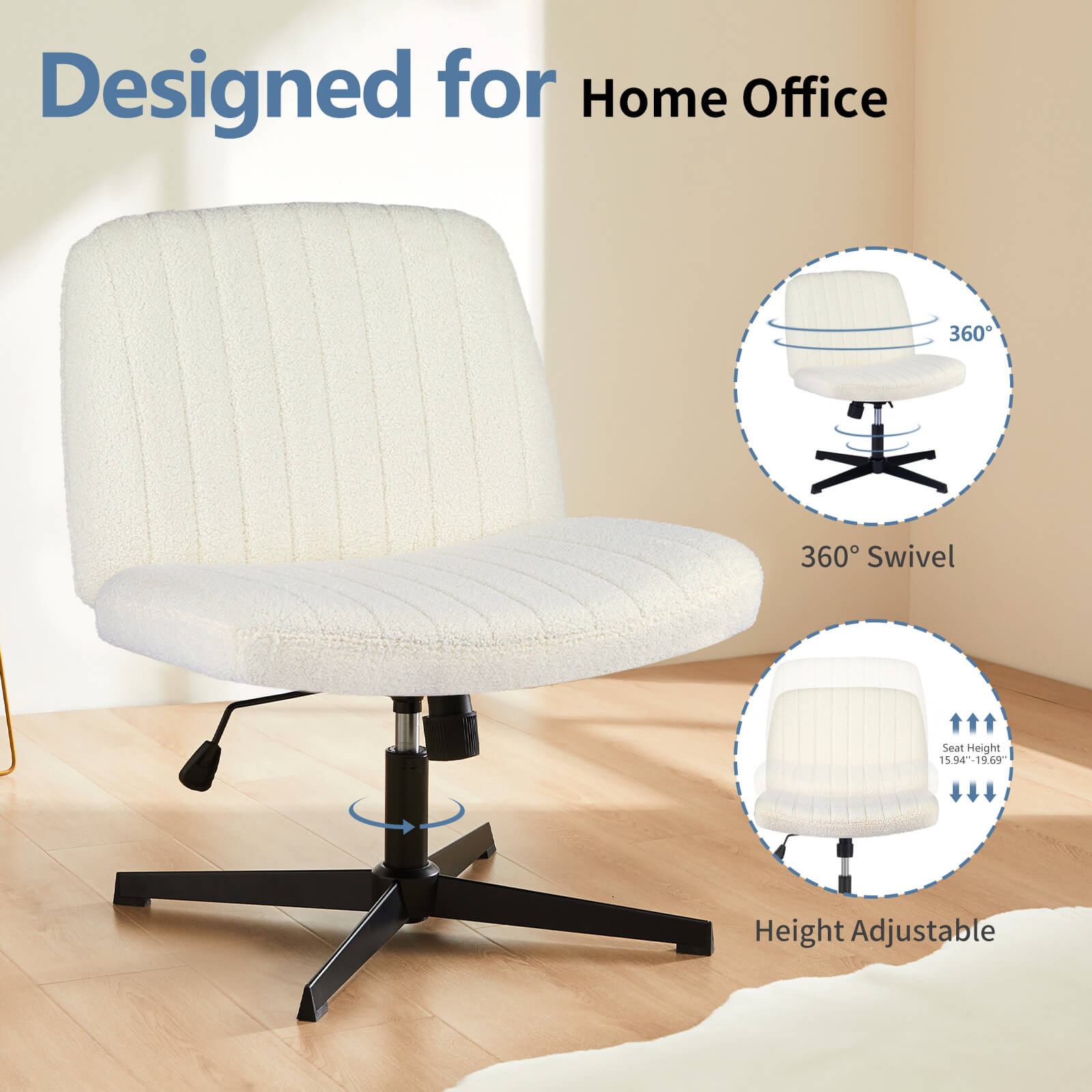 SWEETCRISPY Cross-Legged Chair,No Wheels Armless Swivel Home Office Chair--Best Sellers,Bedroom,Bedroom Chair,Home Office,Home Office Chair,Office,Office chair,Office Chair1