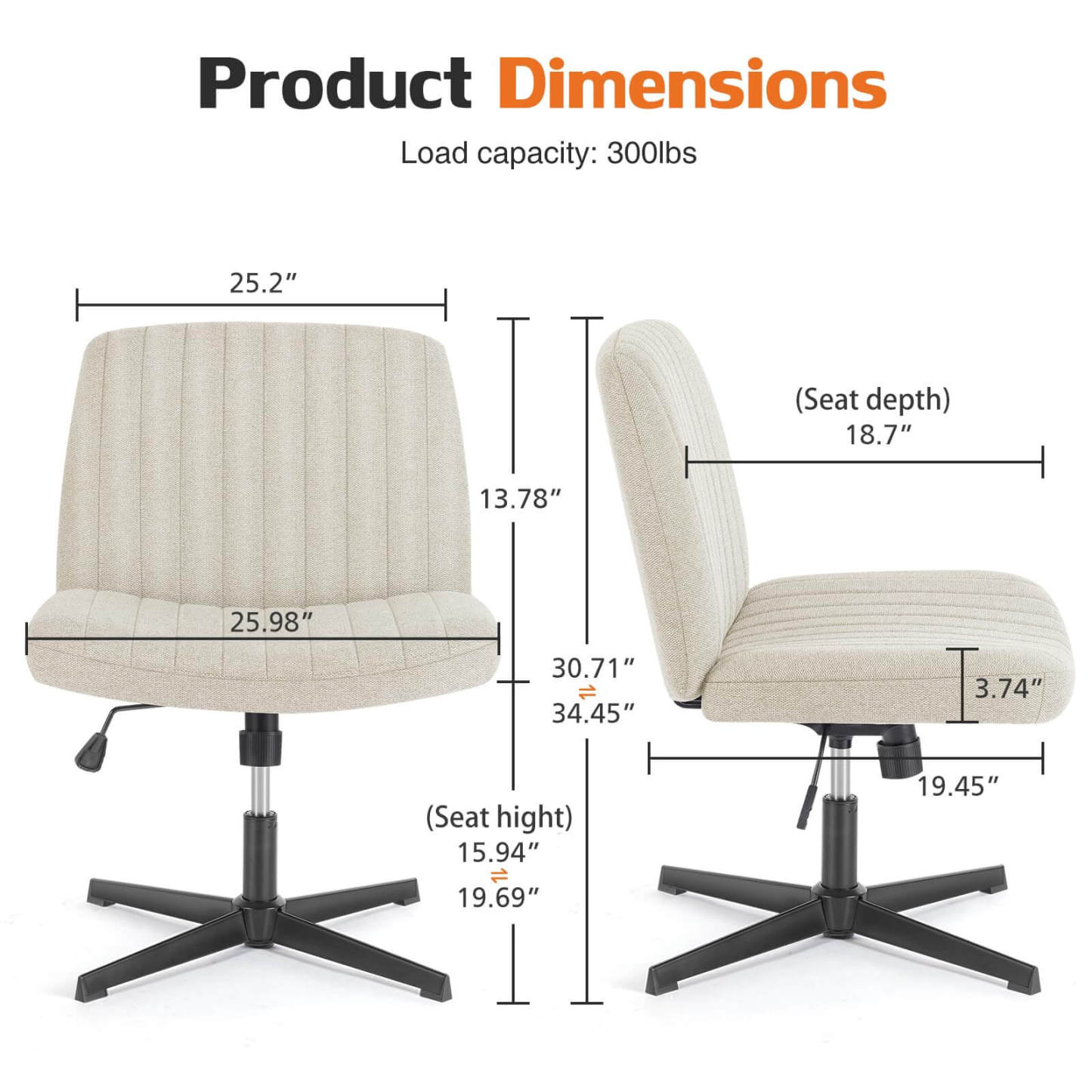 SWEETCRISPY Cross-Legged Chair,No Wheels Armless Swivel Home Office Chair--Best Sellers,Bedroom,Bedroom Chair,Home Office,Home Office Chair,Office,Office chair,Office Chair1