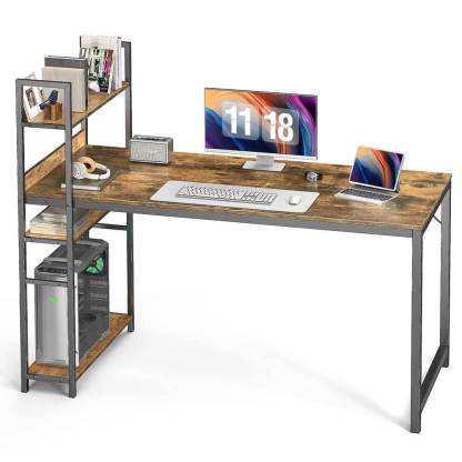 Wood Office Desk with Storage Removable Middle Shelf for Dorm, Student, Gaming--Bedroom,Bedroom Desk,Home Office,Home Office Desk,Office chair