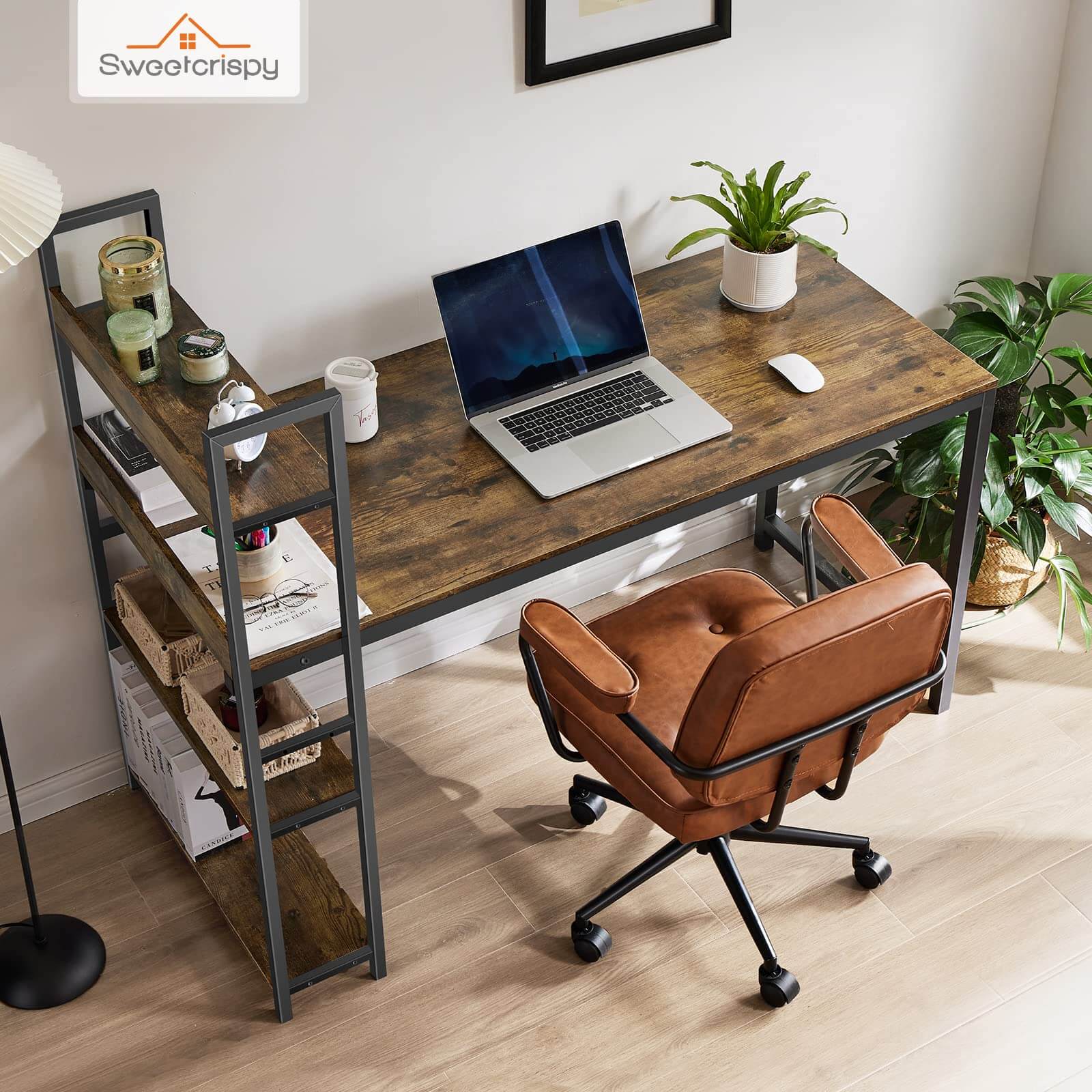Wood Office Desk with Storage Removable Middle Shelf for Dorm, Student, Gaming--Bedroom,Bedroom Desk,Home Office,Home Office Desk,Office chair