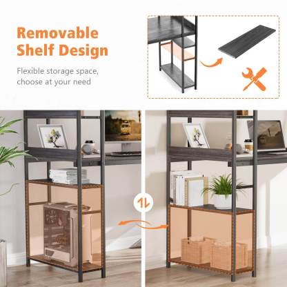 Wood Office Desk with Storage Removable Middle Shelf for Dorm, Student, Gaming--Bedroom,Bedroom Desk,Home Office,Home Office Desk,Office chair