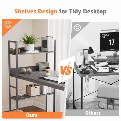 Wood Office Desk with Storage Removable Middle Shelf for Dorm, Student, Gaming--Bedroom,Bedroom Desk,Home Office,Home Office Desk,Office chair