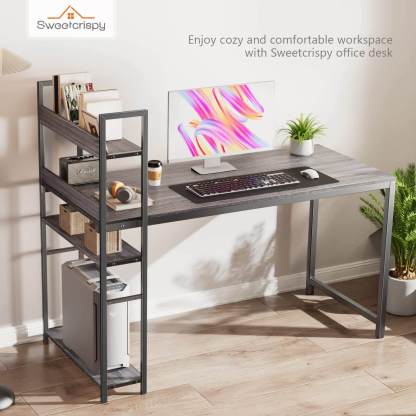 Wood Office Desk with Storage Removable Middle Shelf for Dorm, Student, Gaming--Bedroom,Bedroom Desk,Home Office,Home Office Desk,Office chair