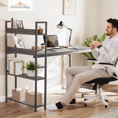 Wood Office Desk with Storage Removable Middle Shelf for Dorm, Student, Gaming--Bedroom,Bedroom Desk,Home Office,Home Office Desk,Office chair