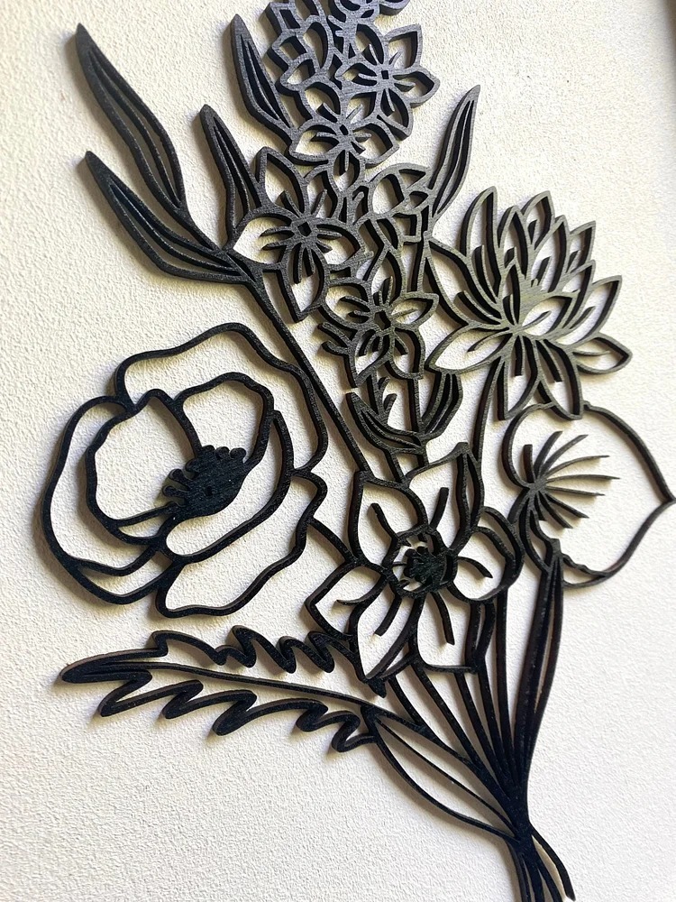 Custom Birth Flower Bouquet Wall Decor Frame