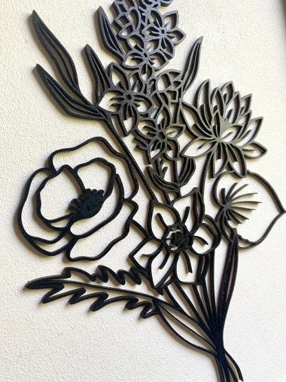 Custom Birth Flower Bouquet Wall Decor Frame