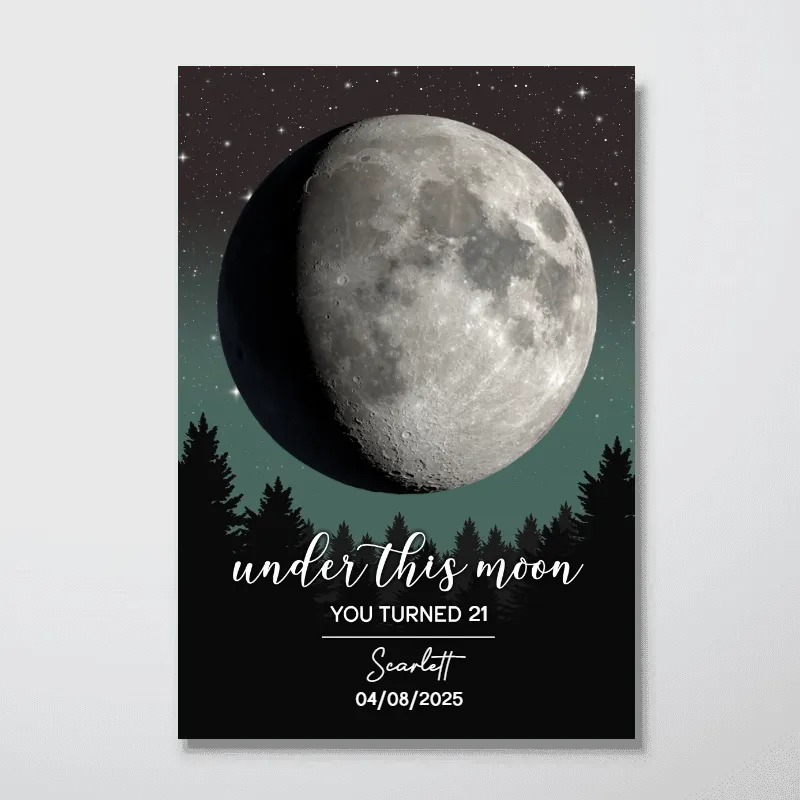 Under This Moon Custom Moon Phase Frame, Birthday Gift, Anniversary Gift, Wedding Gift