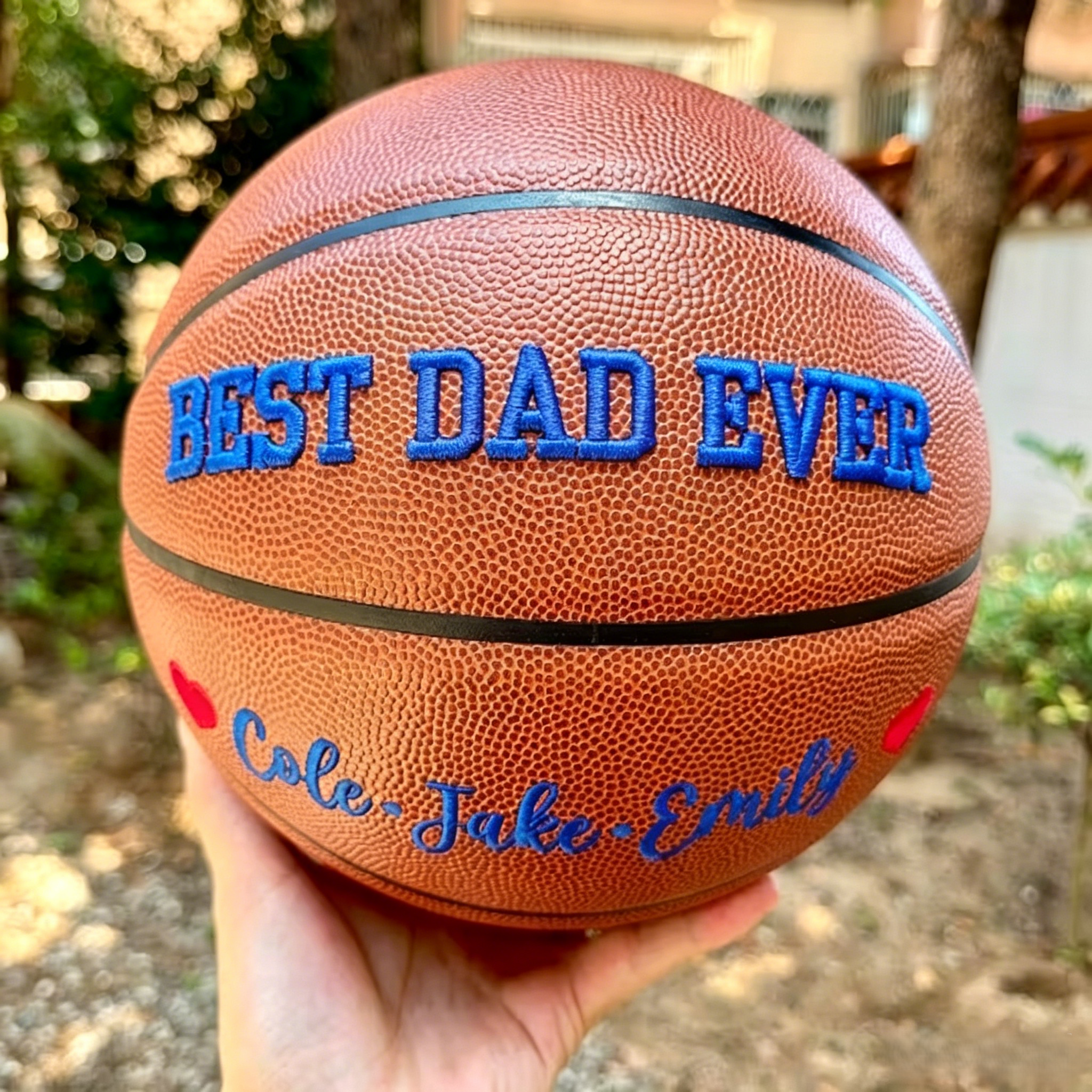 Custom 3D Embroidered Father's Day Basketball, Gift for Mom, Gift for Dad