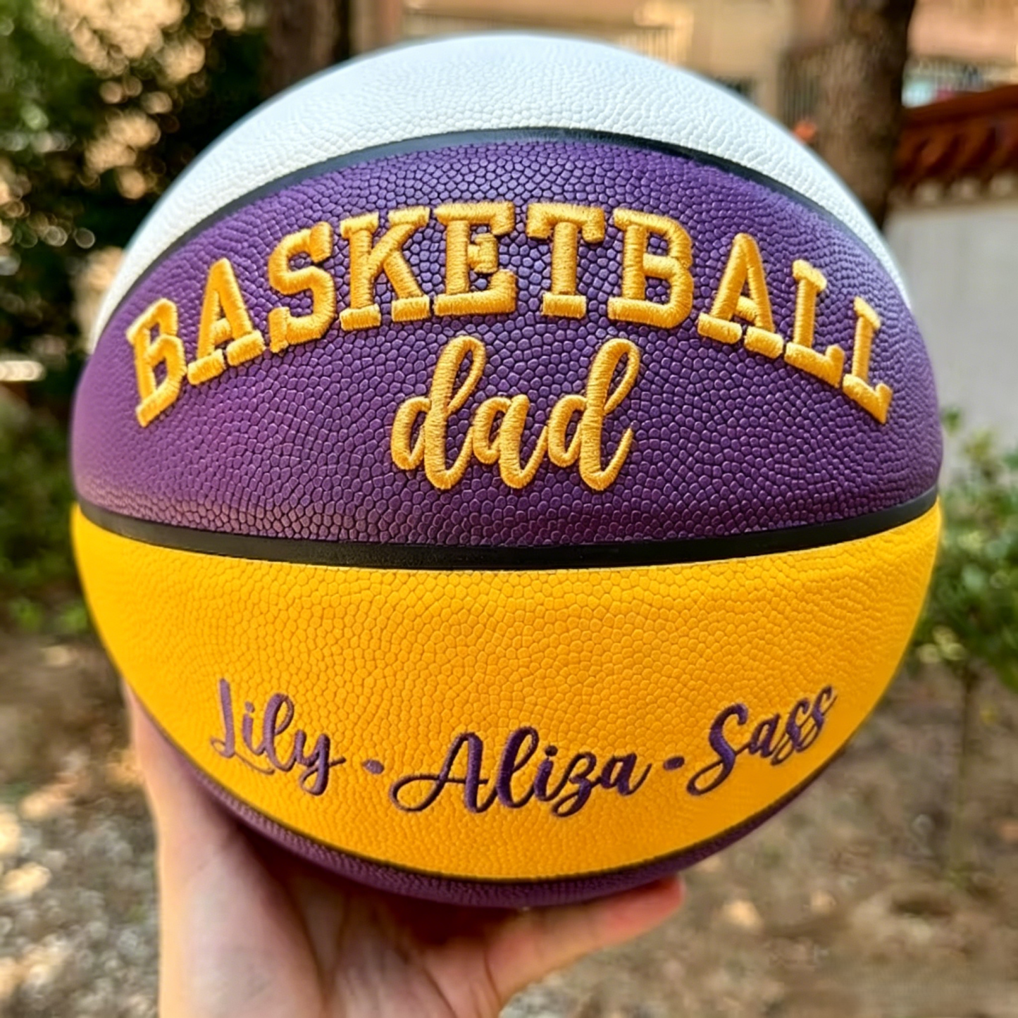 Custom 3D Embroidered Father's Day Basketball, Gift for Mom, Gift for Dad