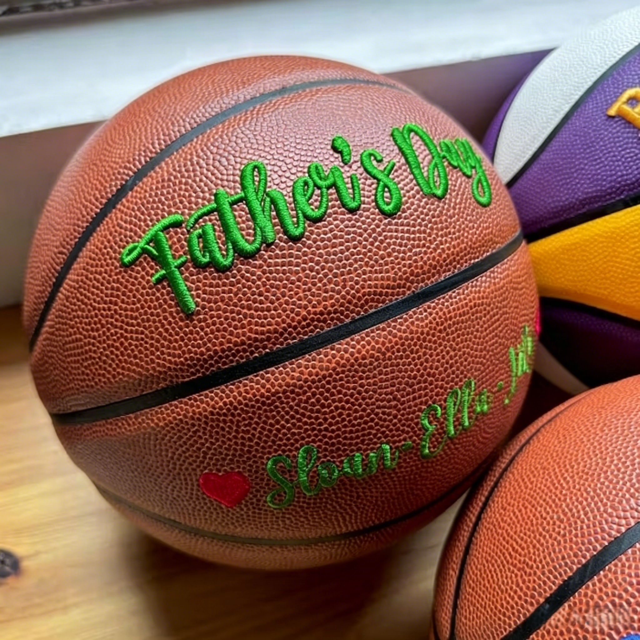 Custom 3D Embroidered Father's Day Basketball, Gift for Mom, Gift for Dad