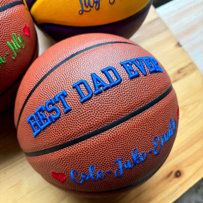 Custom 3D Embroidered Father's Day Basketball, Gift for Mom, Gift for Dad