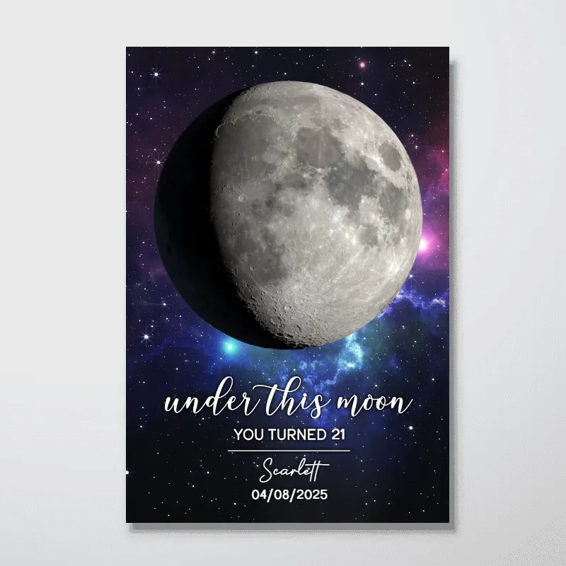 Under This Moon Custom Moon Phase Frame, Birthday Gift, Anniversary Gift, Wedding Gift