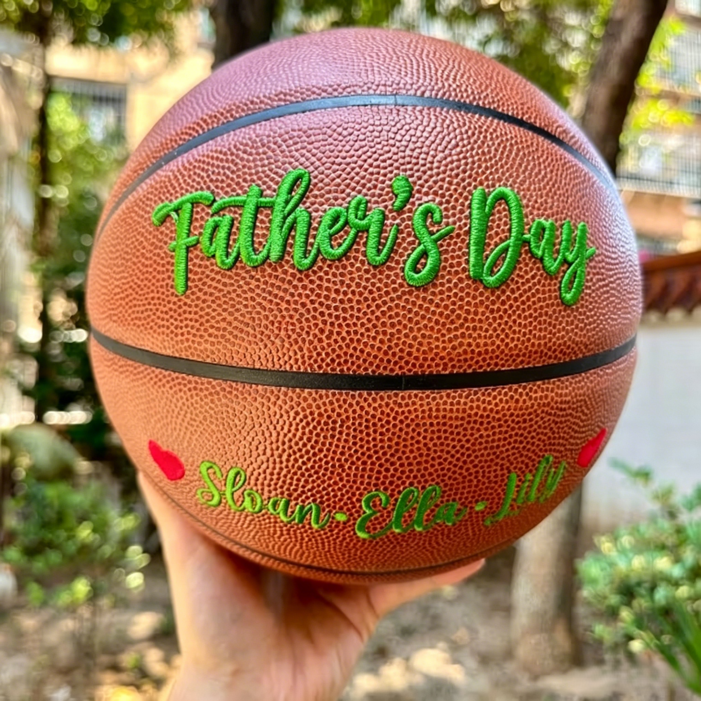 Custom 3D Embroidered Father's Day Basketball, Gift for Mom, Gift for Dad