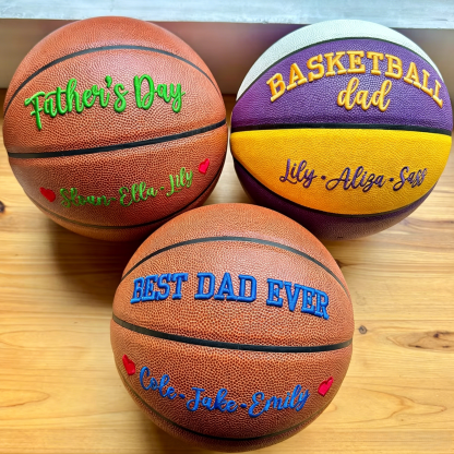 Custom 3D Embroidered Father's Day Basketball, Gift for Mom, Gift for Dad