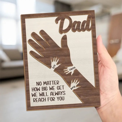 Family Personalized Custom 2-Layered Wooden Plaque With Stand - Father's Day, Gift For Dad, Grandpa