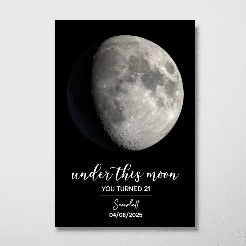 Under This Moon Custom Moon Phase Frame, Birthday Gift, Anniversary Gift, Wedding Gift