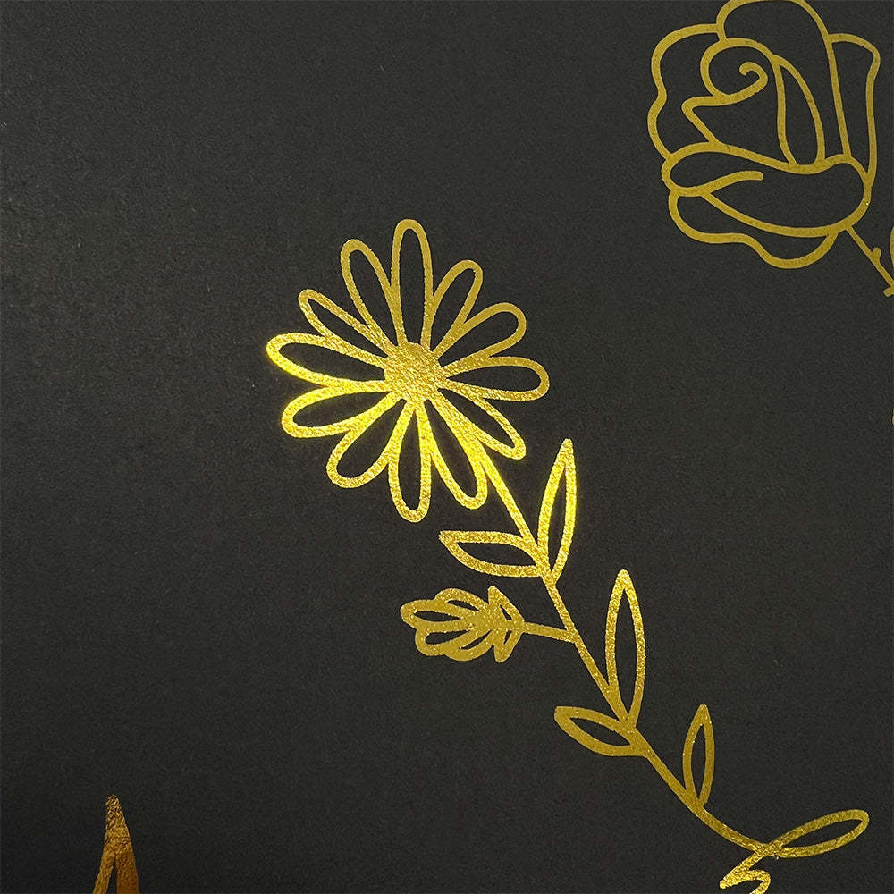 Hot Sale⭐️Custom Golden Foil Birth Flower Frame