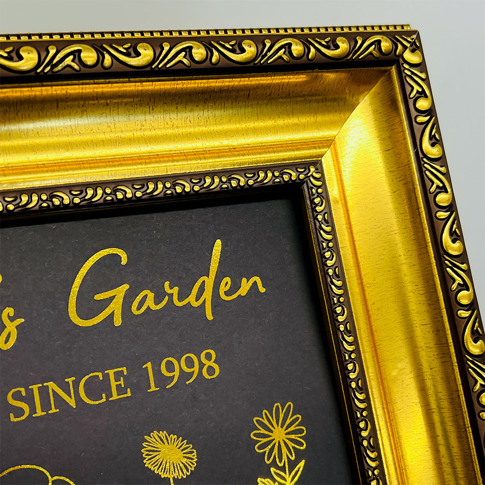 Hot Sale⭐️Custom Golden Foil Birth Flower Frame