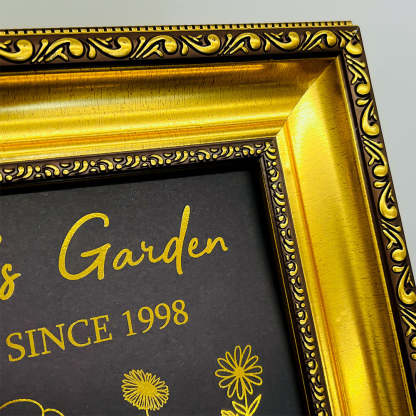 Hot Sale⭐️Custom Golden Foil Birth Flower Frame