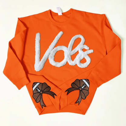 Custom Chenille Team Sweatshirt with Bow – Cozy Style & Fan Spirit