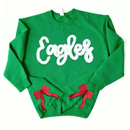 Custom Chenille Team Sweatshirt with Bow – Cozy Style & Fan Spirit