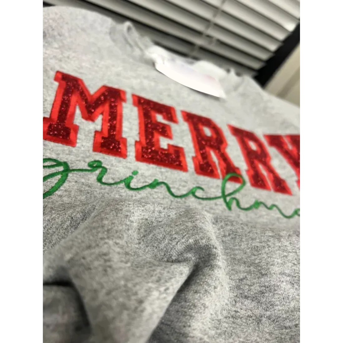 Personalized Green/Red Merry Christmas Bow Side Sweatshirt