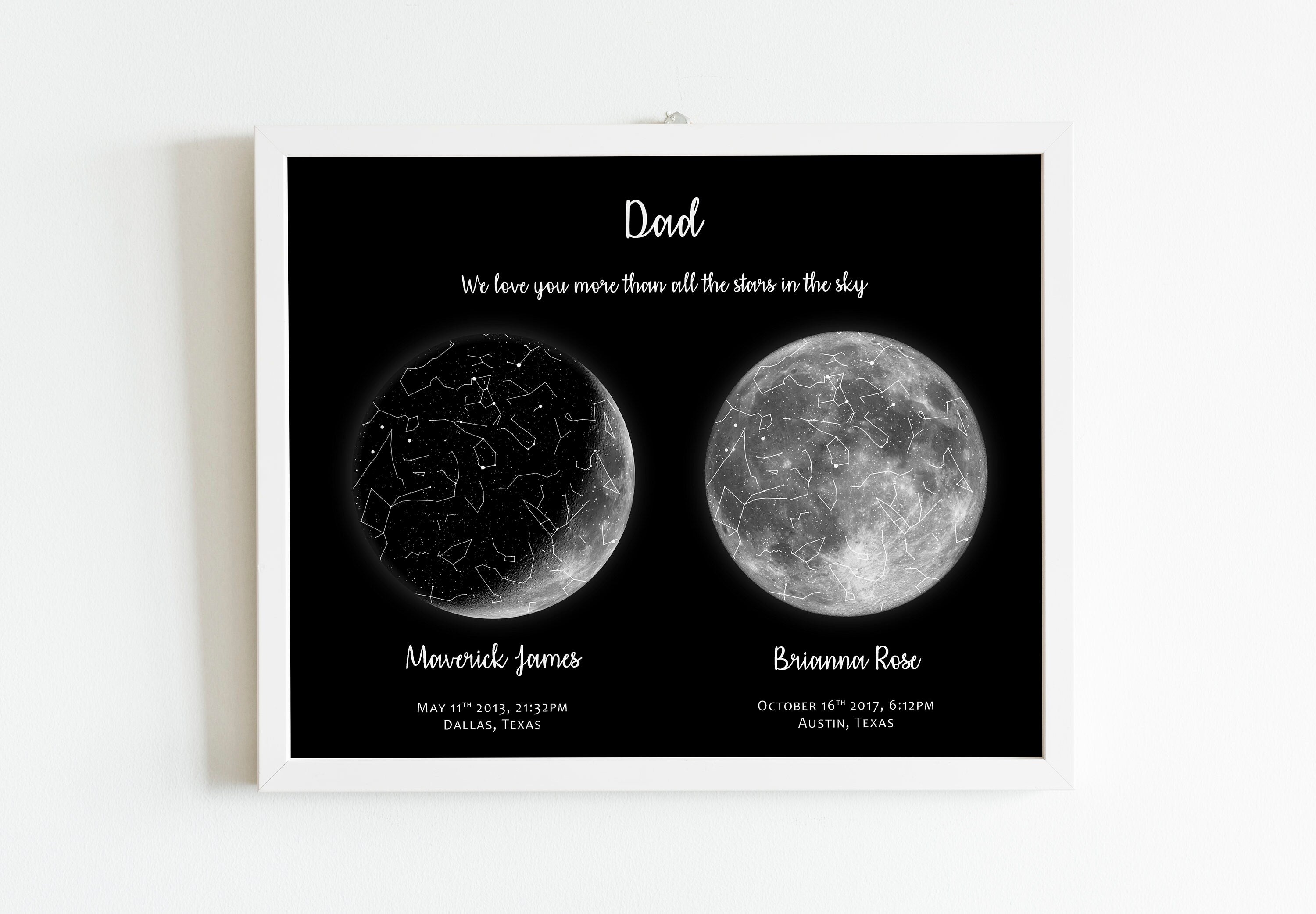 🎁Mother's Day Gift🌔Custom Moon Night Sky Print Family Gift