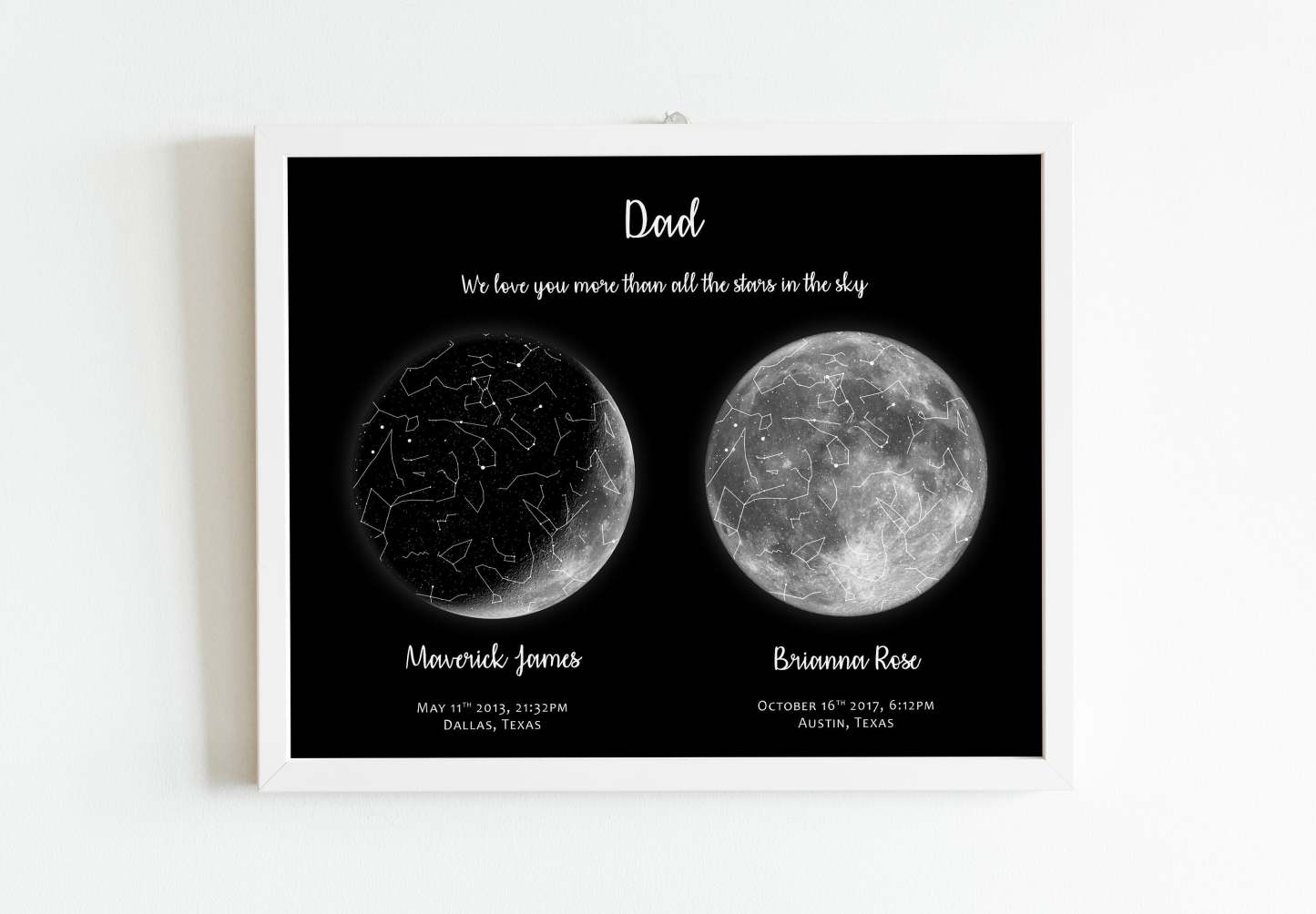 🎁Mother's Day Gift🌔Custom Moon Night Sky Print Family Gift
