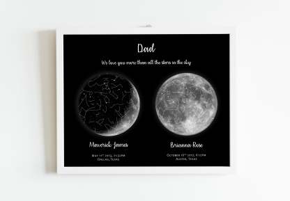 🎁Mother's Day Gift🌔Custom Moon Night Sky Print Family Gift
