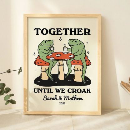 50%OFF⭐️Personalized Frog Couple Print, Custom Frog Illustration Frame,Valentines Gift