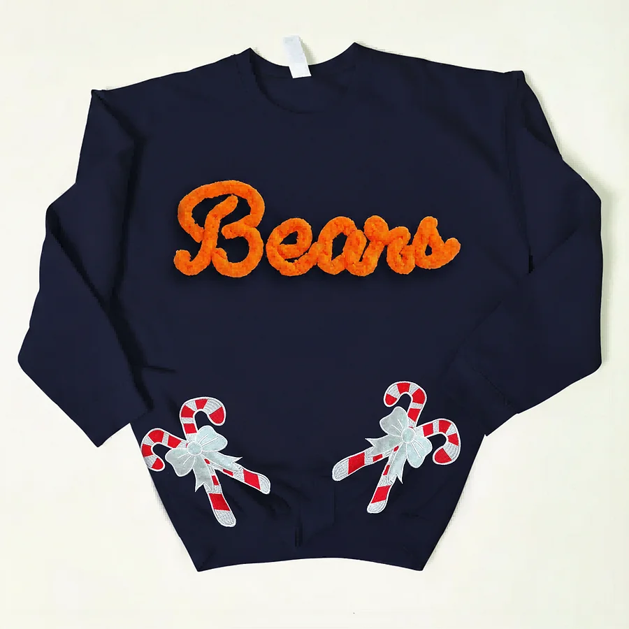 Custom Chenille Team Sweatshirt with Bow – Cozy Style & Fan Spirit