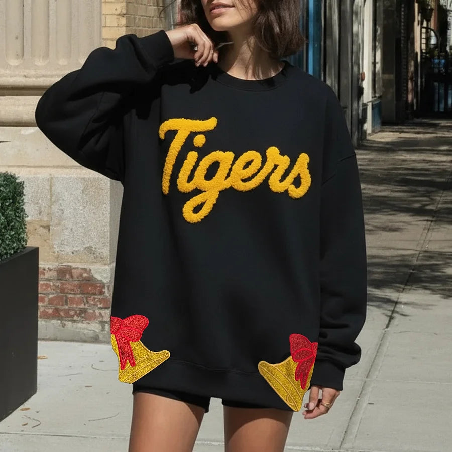 Custom Chenille Team Sweatshirt with Bow – Cozy Style & Fan Spirit