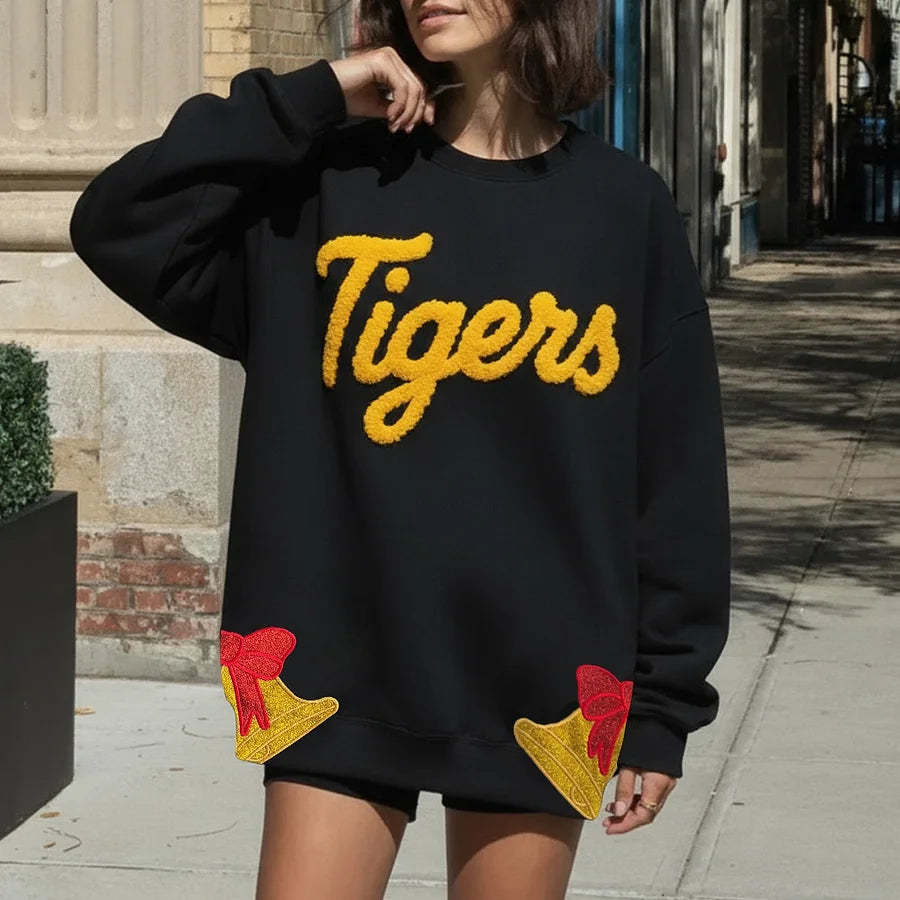 Custom Chenille Team Sweatshirt with Bow – Cozy Style & Fan Spirit