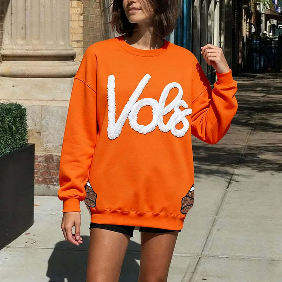 Custom Chenille Team Sweatshirt with Bow – Cozy Style & Fan Spirit