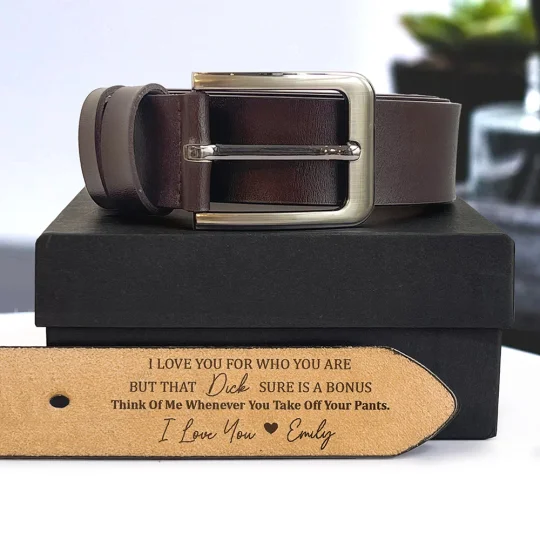 Personalized Engraved Leather Belt Gift For Dad Funny Gift For Husband